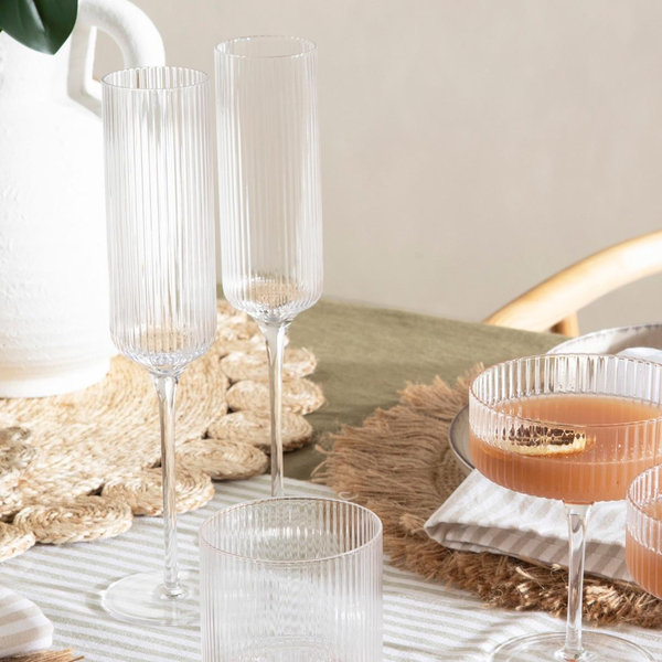Edge Square Champagne Glass Flute | Crate & Barrel