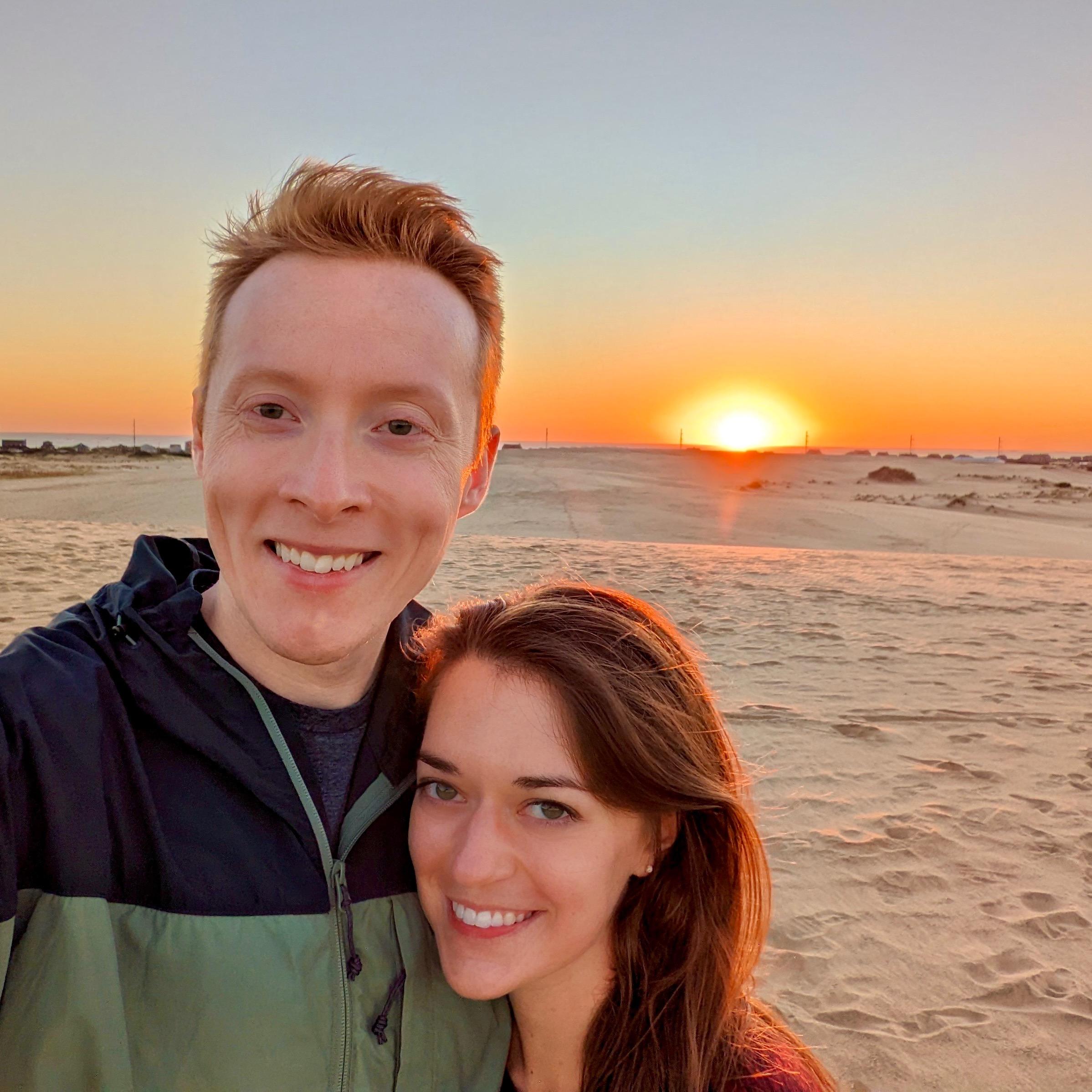Romantic sunrise at Jockey's Ridge in the Outer Banks - October 2022