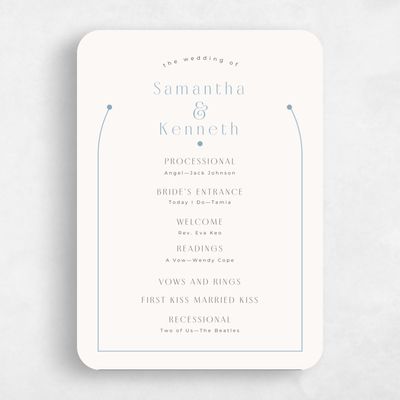 White Rounded Wedding Program - Suzi