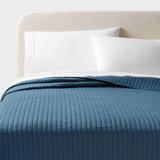 King Washed Cotton Sateen Quilt Indigo - Threshold™