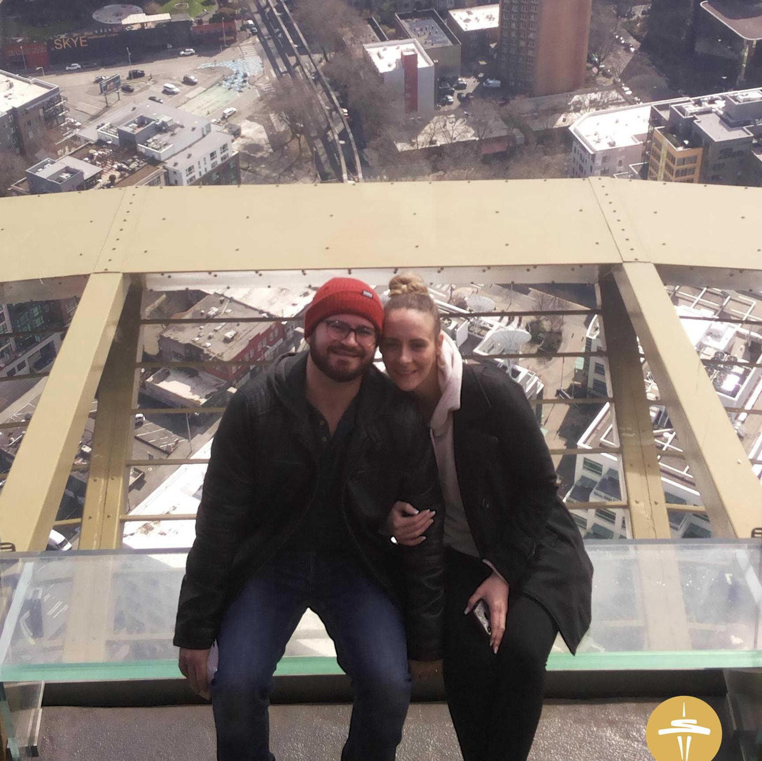 At the top of the Space Needle