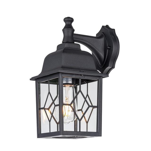 LIT-PaTH Outdoor Wall Lantern, Large Exterior Wall Light Fixture, E26 Base, Matte Black Anti-Rust Aluminum Porch Lighting for Outside, Patio, Garage, 1 Pack