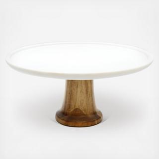 Elements Acacia and Marble Cake Stand