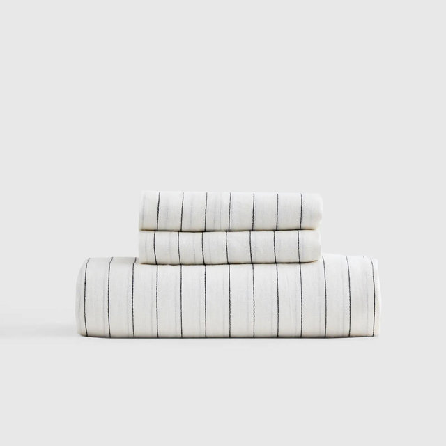 European Linen Stripe Sheet Set - Pencil Stripe, King