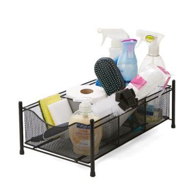 Mind Reader 3-Compartment Storage Bin Organizer in Black