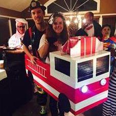 Fireman with his Dalmation and Firetruck
