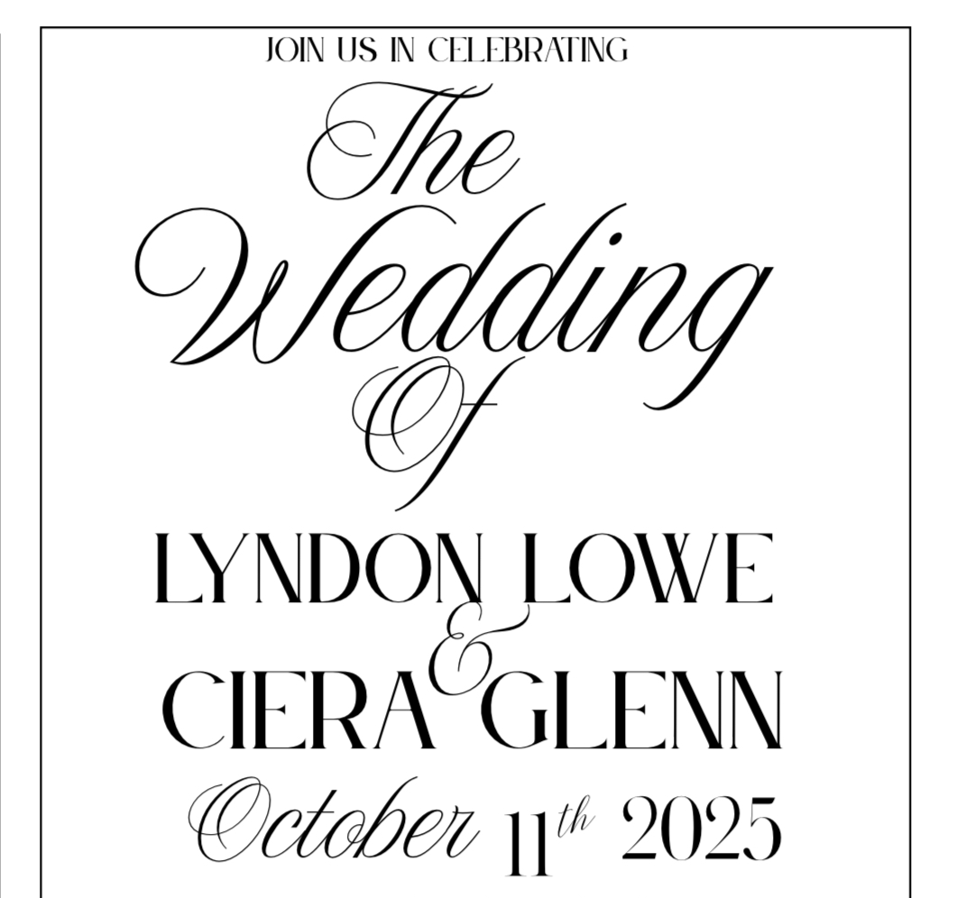 The Wedding Website of Ciera Glenn and Lyndon Lowe