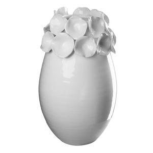 Abigails Vase W Petals - White