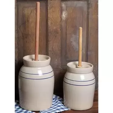 Hand-Turned Pottery Butter Churn smaller version