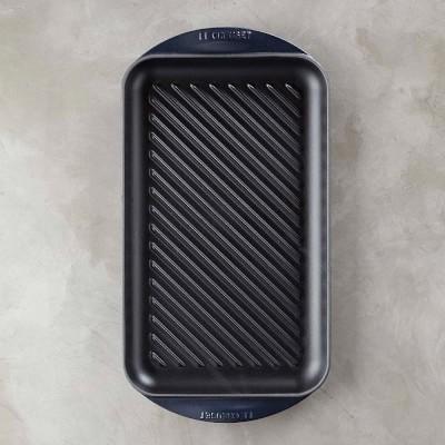 Le Creuset Signature Cast-Iron Double-Burner Skinny Grill, Matte Navy