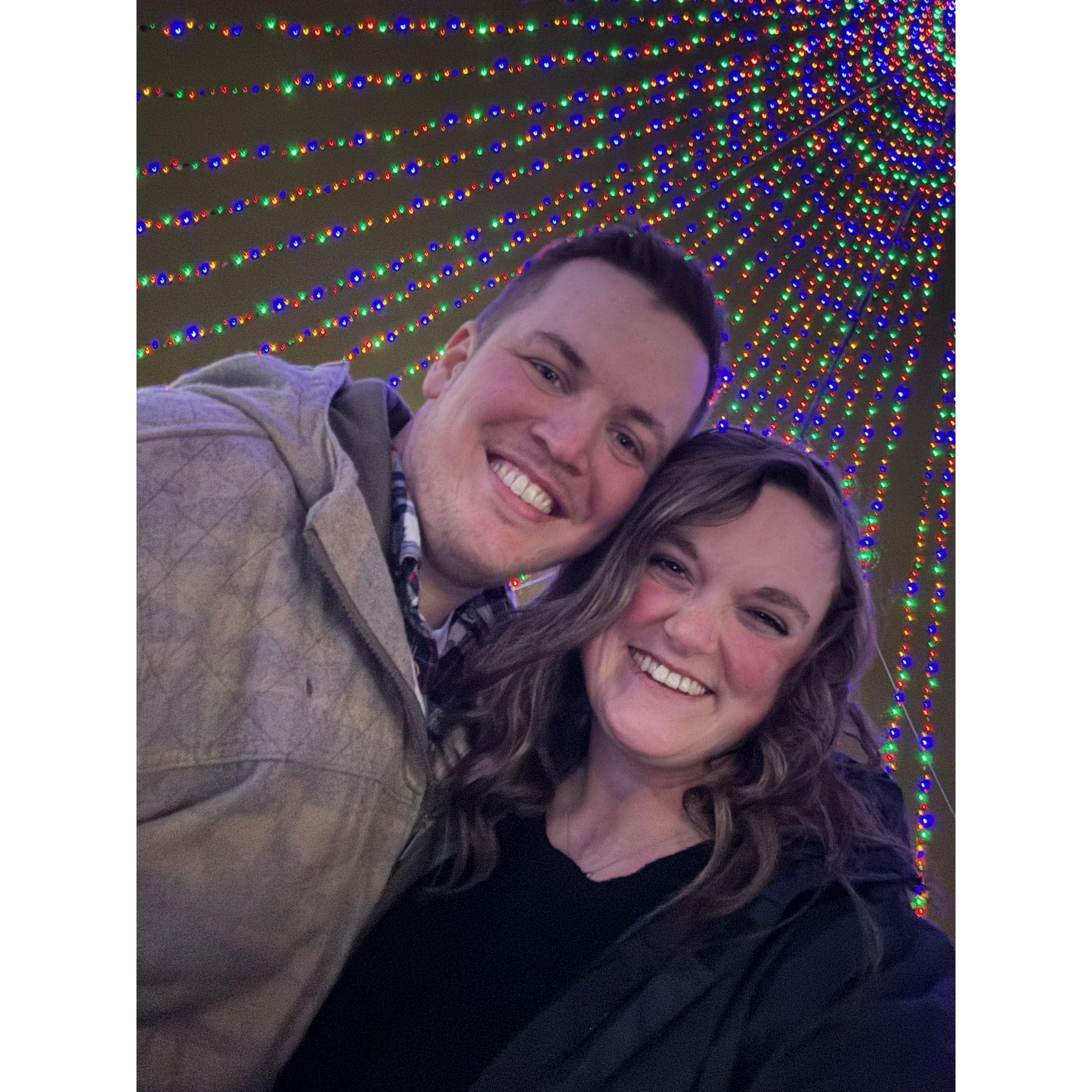 November 21, 2024 - Our two year anniversary!! We repeated our first date again <3 Jack took me to Trails End for dinner, and then we went see the lights and stand under the Christmas tree off Hwy 95 (One of my favorite things around Christmas time in Coeur d' Alene). After that, we went to Beverly's for dessert.