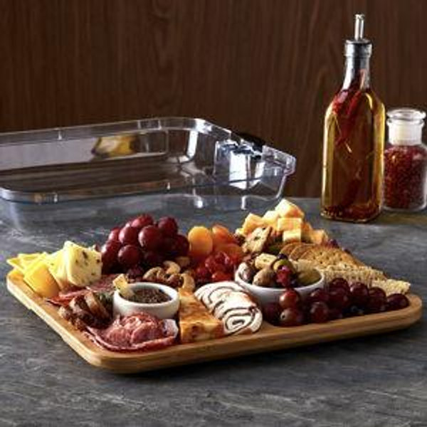 Build-a-Board Bamboo Charcuterie Board with Locking Lid