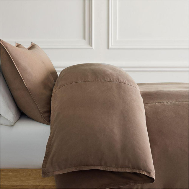 Brushed Tencel Twill Duvet, King/Cal. King, Cognac
