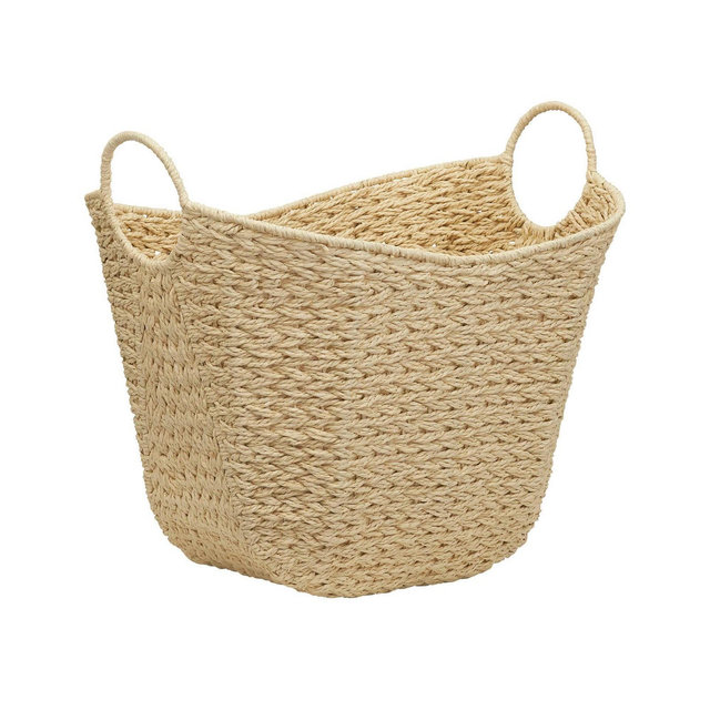 Household Essentials Tall Scoop Basket Paper Rope Cream