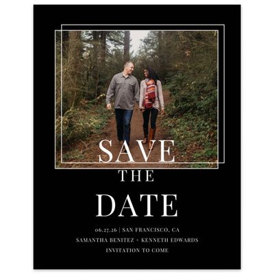 Black Winter Wedding Digital Save the Date - Dessau Photo