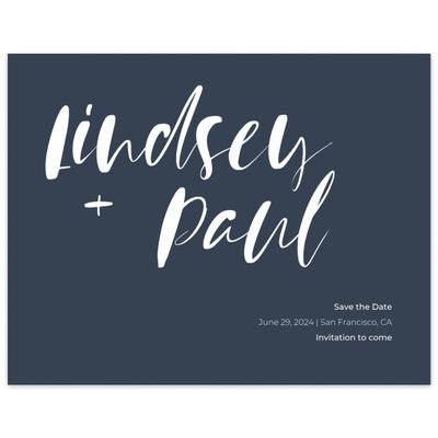 Blue Simple Wedding Digital Save the Date - Lyons Script
