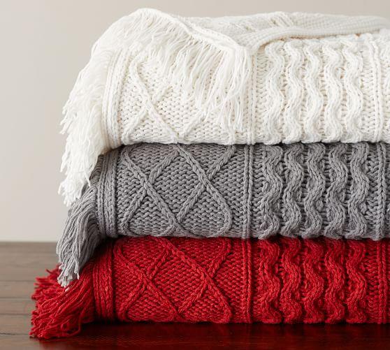 Cable Fringe Throw