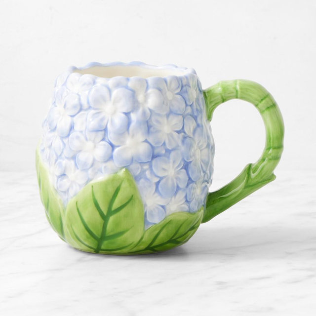 Hydrangea Figural Mug, Blue