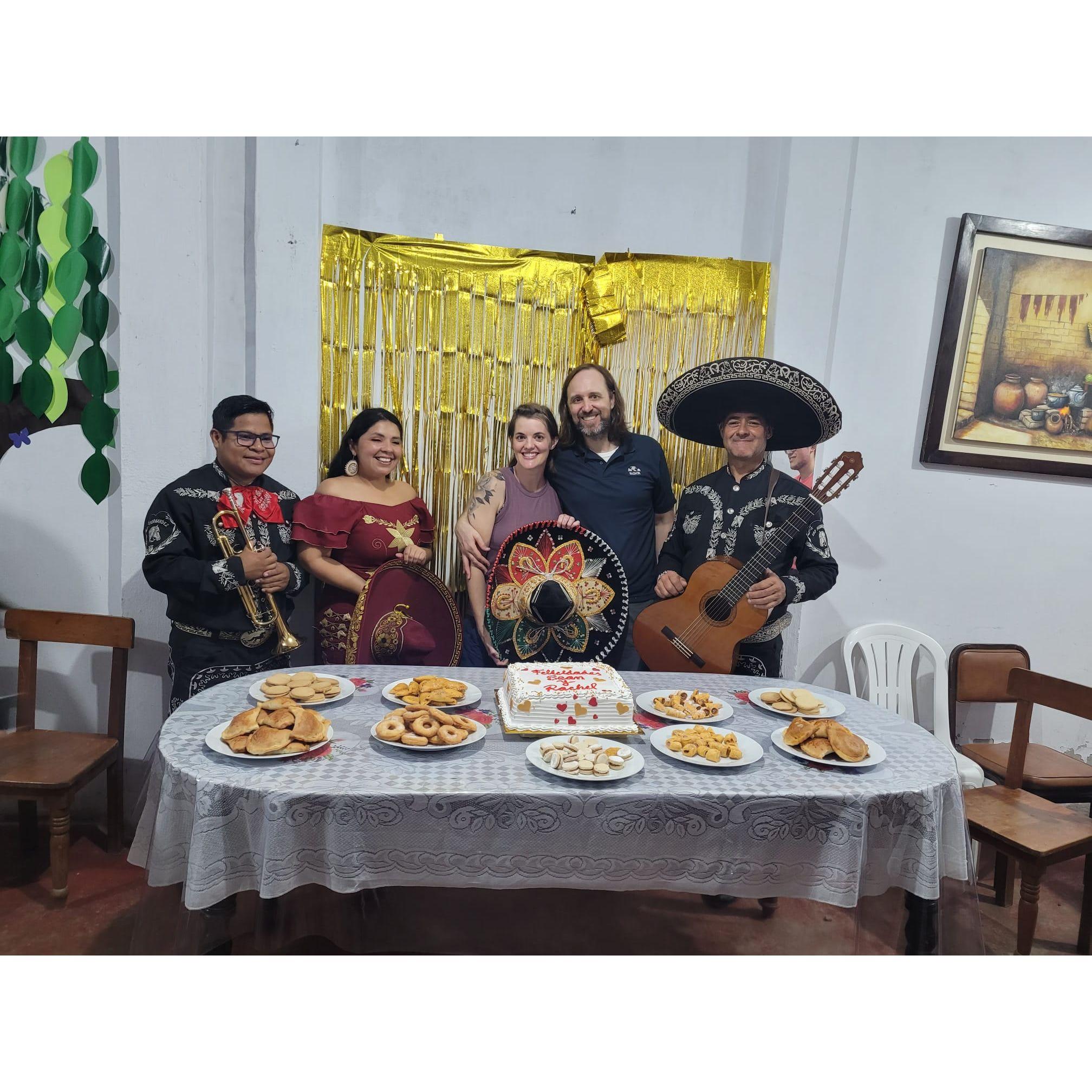 Getting fêted in Peru by Zaña's very own Mariachi band