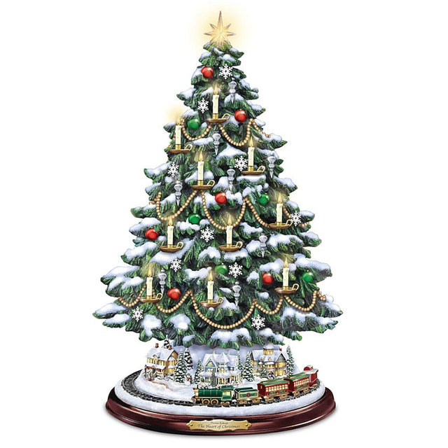 Thomas Kinkade Tabletop Tree with Lights, Motion and Music