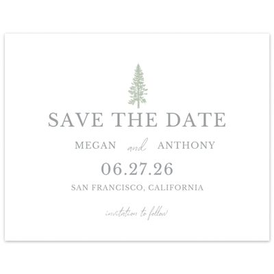 White Winter Wedding Digital Save the Date - Pinehaven Landscape