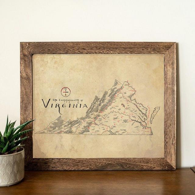 Vintage style Virginia Map