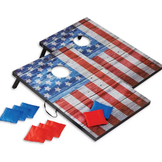 Hammer + Axe American Flag Cornhole Game Set