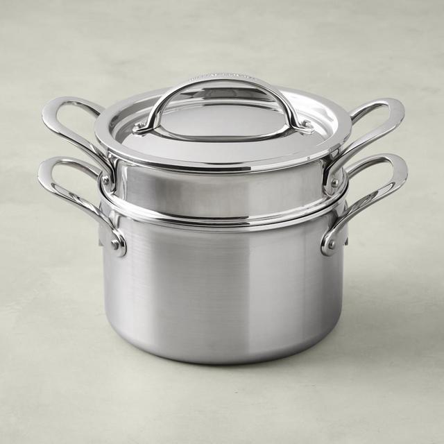 Williams Sonoma Signature Thermo-Clad™ Brushed Stainless-Steel Steamer Set, 4-Qt.
