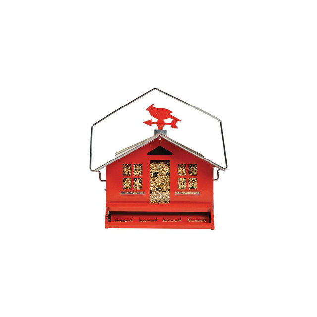 Perky-Pet Squirrel-Be-Gone Wild Bird 8 lb Metal Country House Bird Feeder 1 ports
