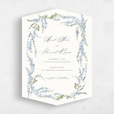 Blue Diamond Wedding Invitation - Riga Portrait