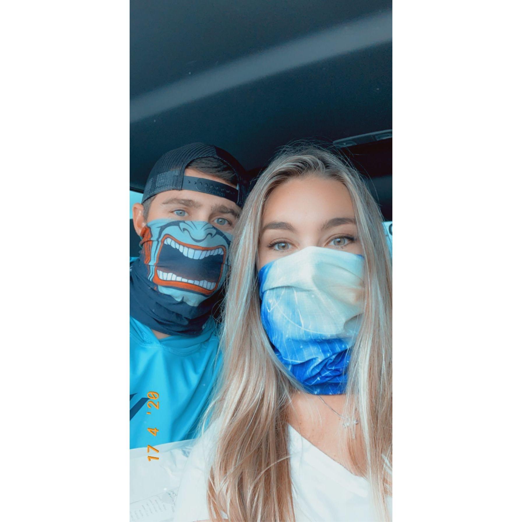 First COVID mask selfie