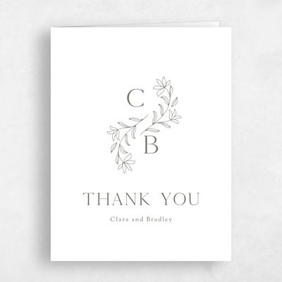Dark Sage, Green Wedding Thank You - Creston Classic