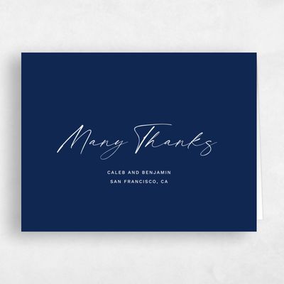 Navy, Blue Wedding Thank You - Halbert Landscape