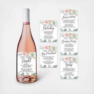 Wedding Milestone Wine Bottle Labels, Set of 6