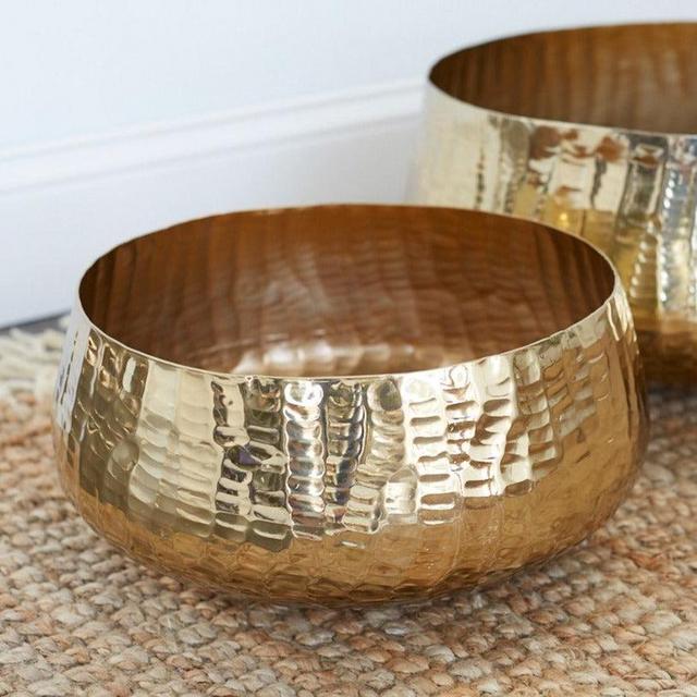 Hammered Gold Metal Roberi Bowl Planter - Available in 2 Sizes