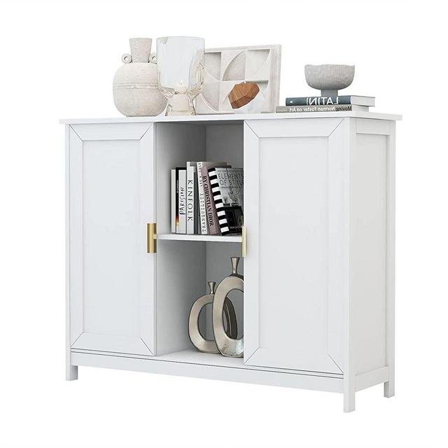 TaoHFE White Storage Cabinet,Credenza Buffet Cabinet Wooden Coffee Bar Cabinet Buffet Table White Sideboard Thin Cabinet for Narrow Spaces Entry Cabinet Hallway Cabinet for Kitchen,Living Room