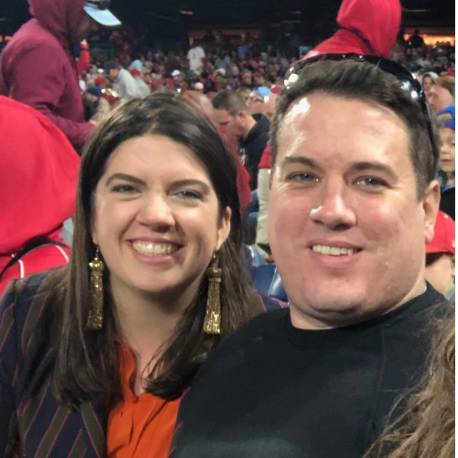 Kristen's first time going to NJ...moments before we popped up on the Phillies "Kiss Cam"