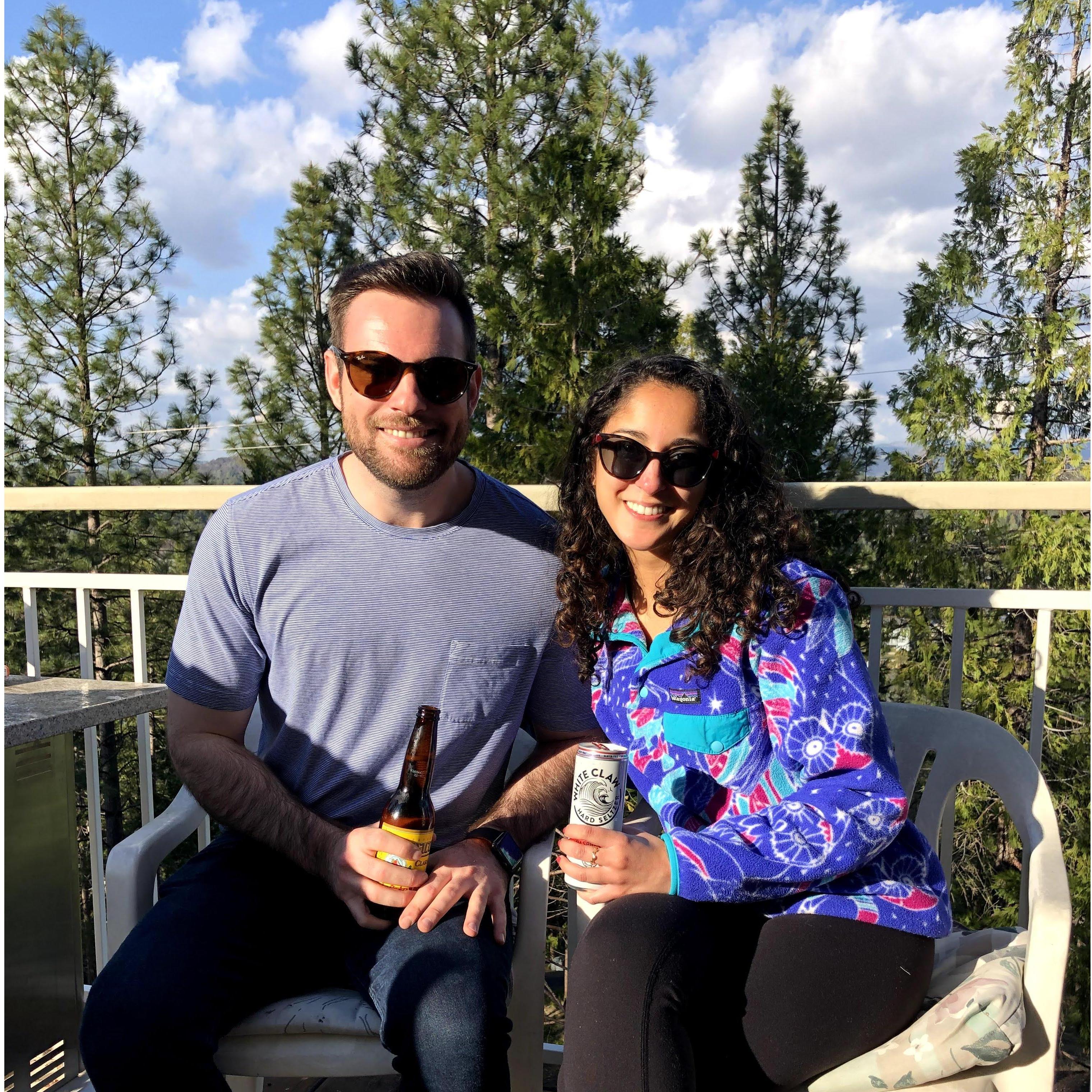 Kicking it at the cabin.
