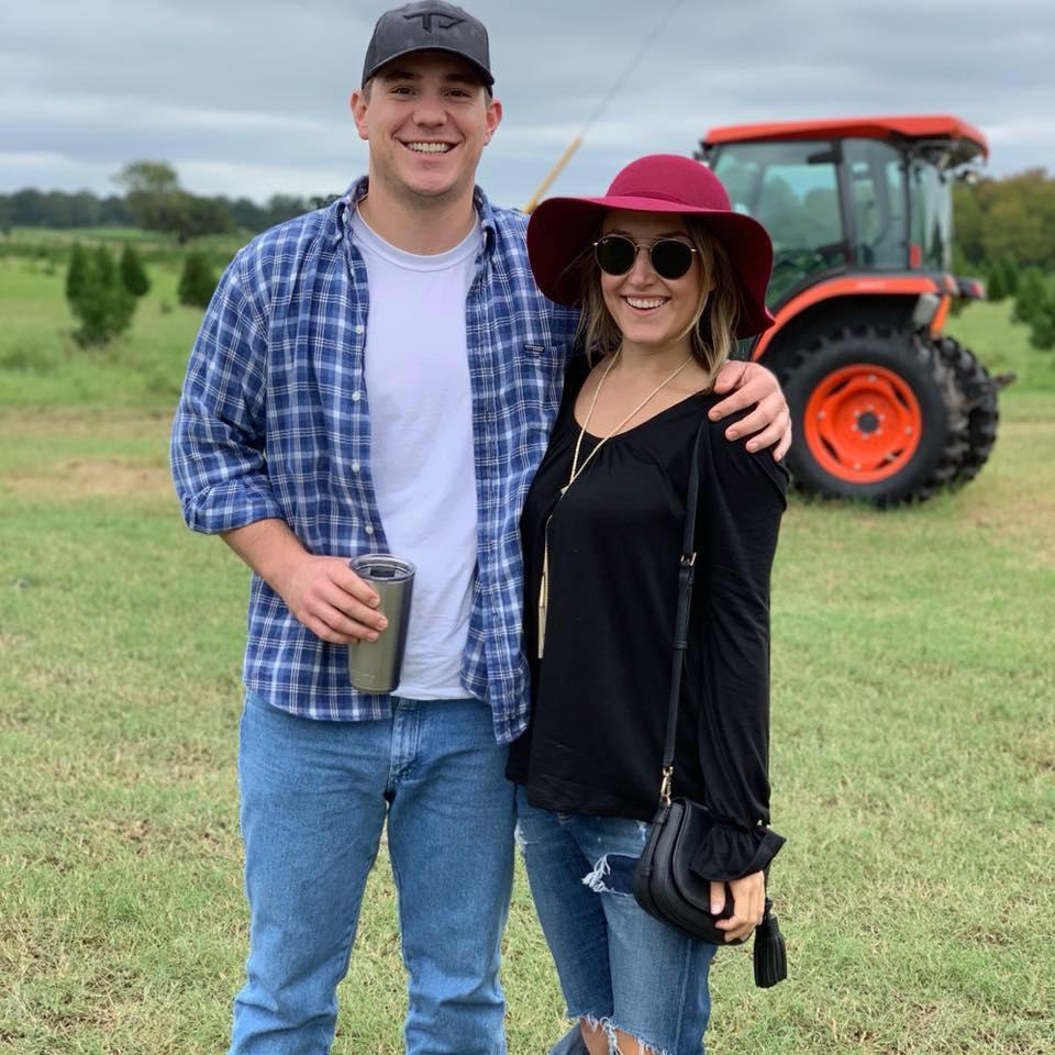 Our first farm trip together to pick pumpkins. Yes- that's beer in Blake's YETI