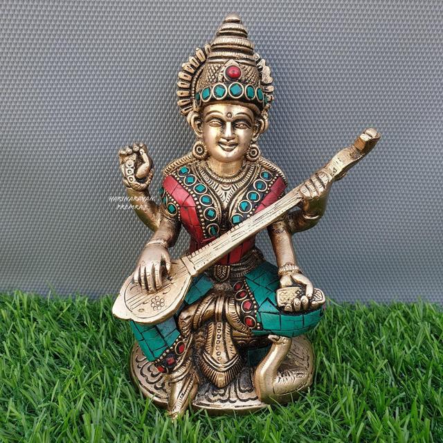 Brass Saraswati Statue