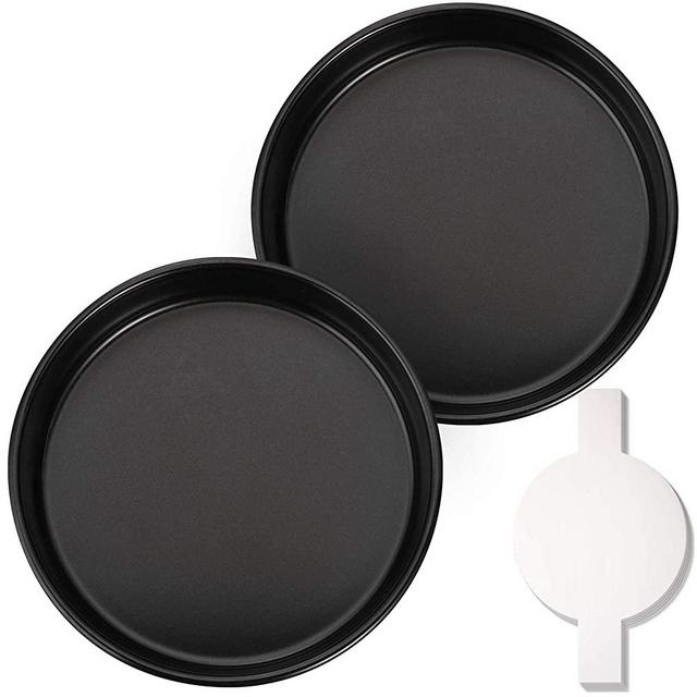 Hiware 9-Inch Round Cakes Pan Set with 60 Pieces Parchment Paper Rounds, Nonstick Baking Cake Pans, Dishwasher Safe - Set of 2