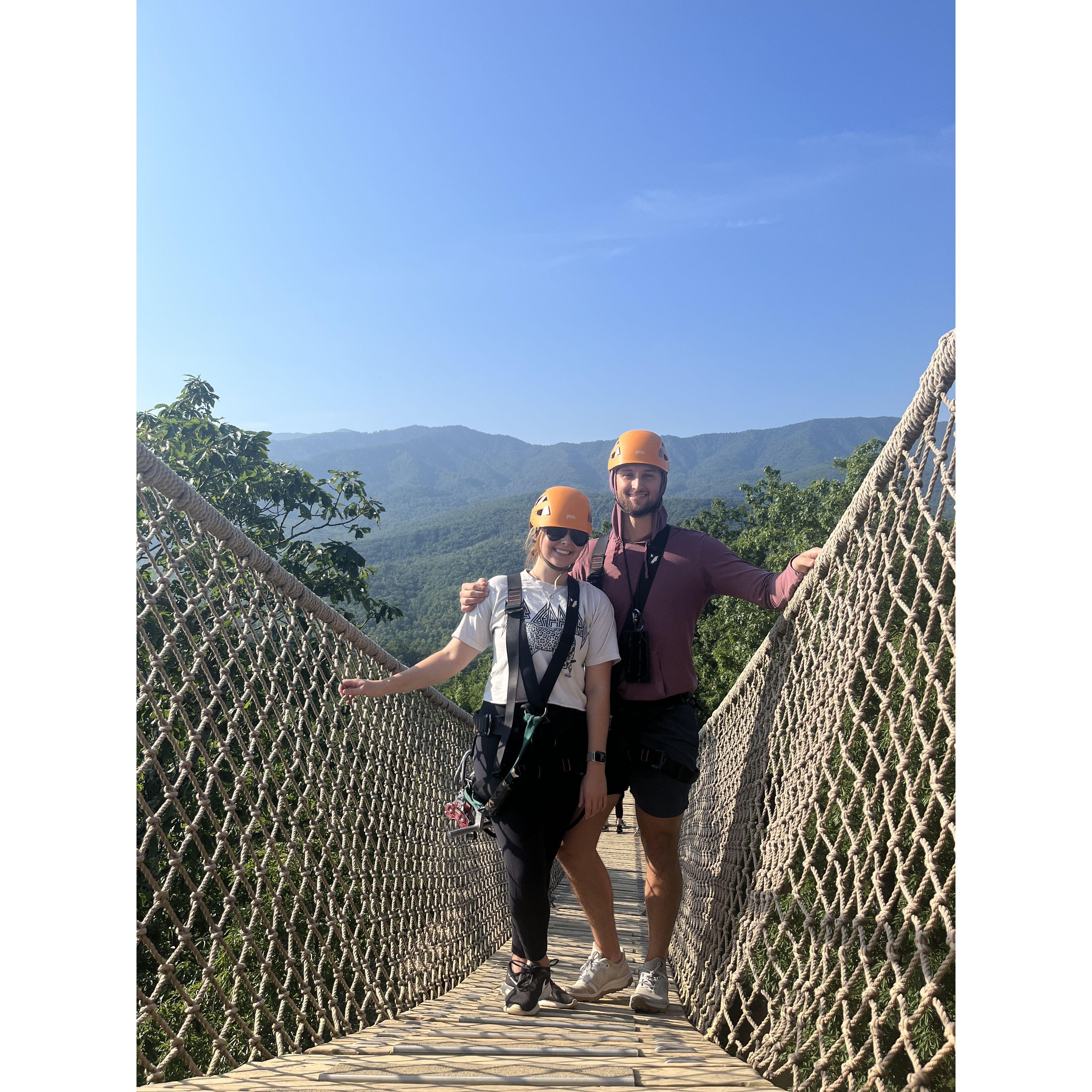 Ziplining in Smokey Mountains