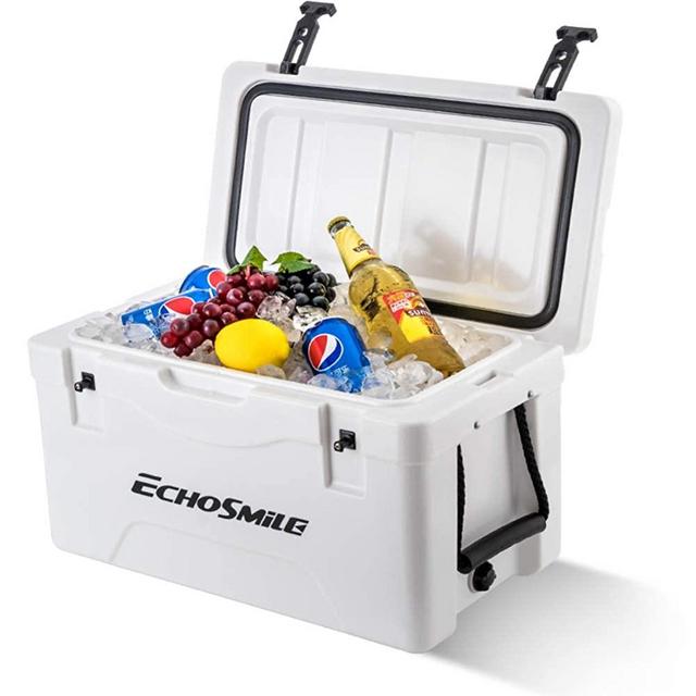EchoSmile 25/30/35/40/75 Quart Rotomolded Cooler, 5 Days Protale Ice Cooler, Ice Chest Suit for BBQ, Camping, Pincnic, and Other Outdoor Activities