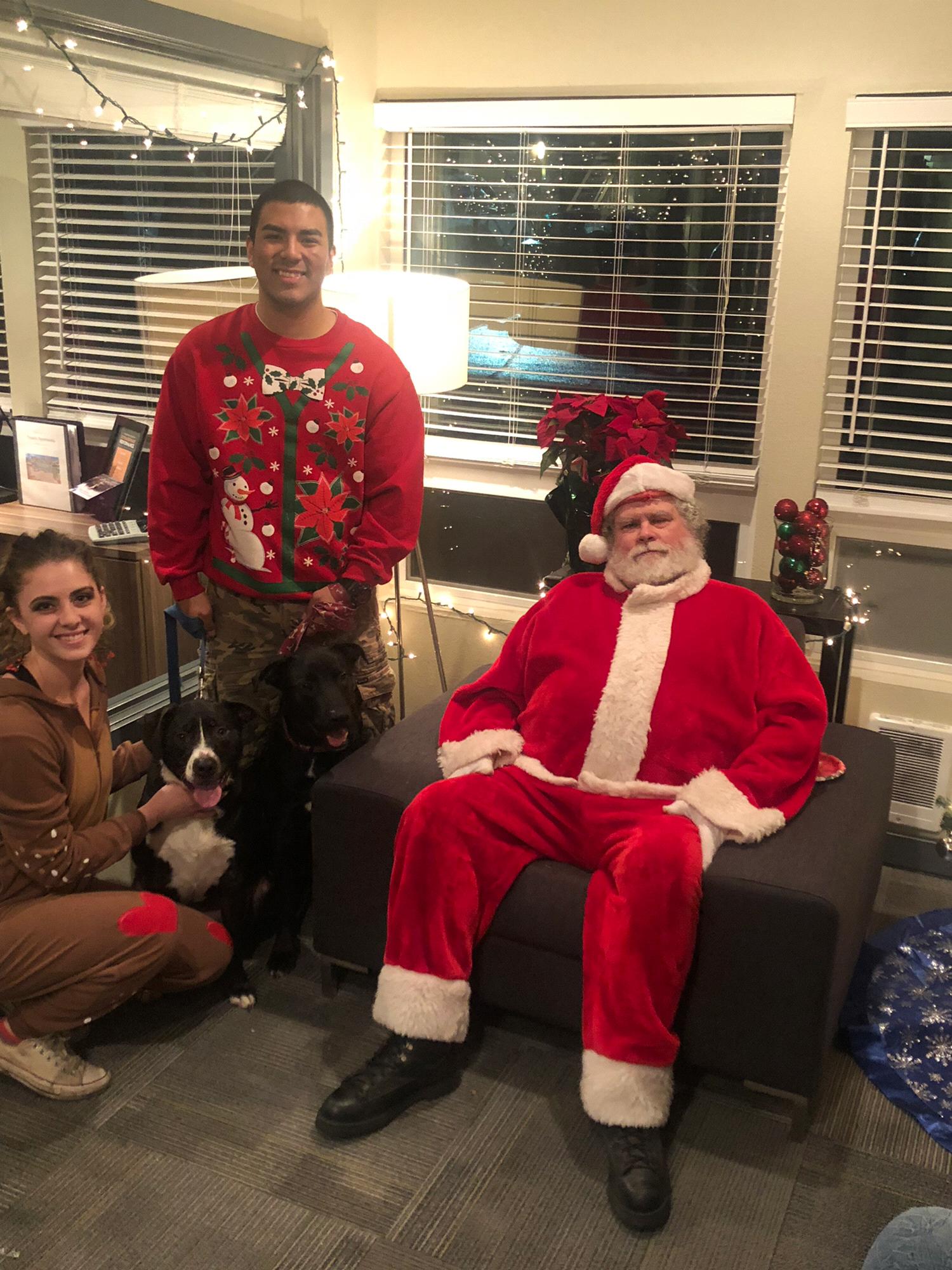 1st santa picture with the boys!