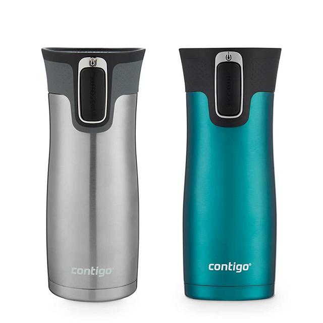 Contigo® AUTOSEAL® West Loop Vacuum-Insulated Stainless Steel Travel Mug with Easy-Clean Lid, 16 Oz, 2-Pack, Spirulina, Stainless Steel