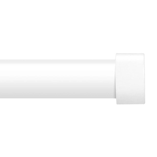 VOIIY White Curtain Rods for Windows 48 to 84 Inch(4-7 Feet),1" Diameter Drapery Rods with Modern Style End Cap Finials,Size:36-88 Inch
