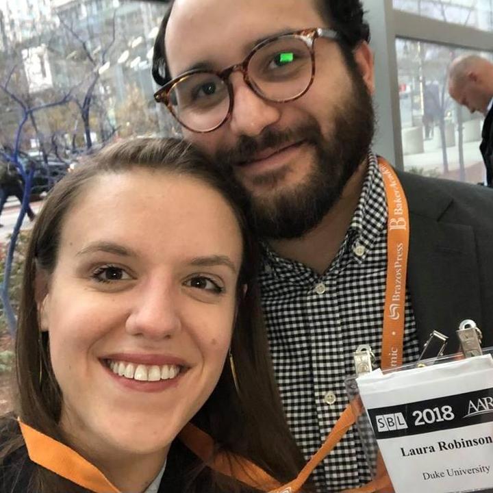 Jon and Laura at the annual meeting of the Society of Biblical Literature, 2019