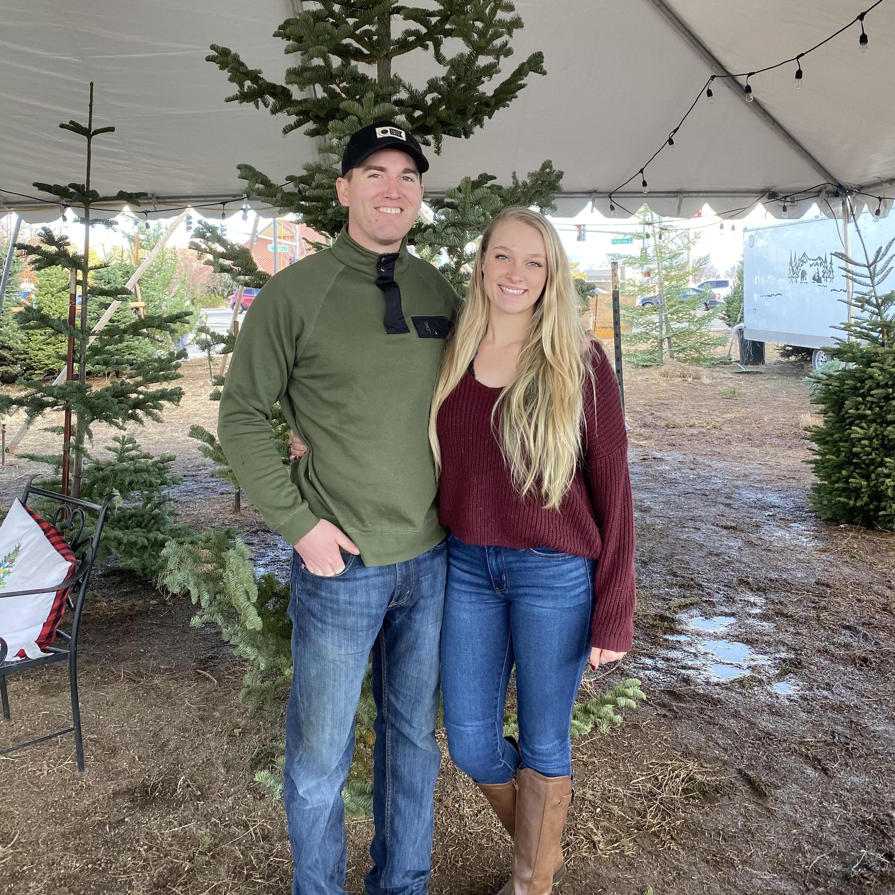 Picking out our first Christmas tree together