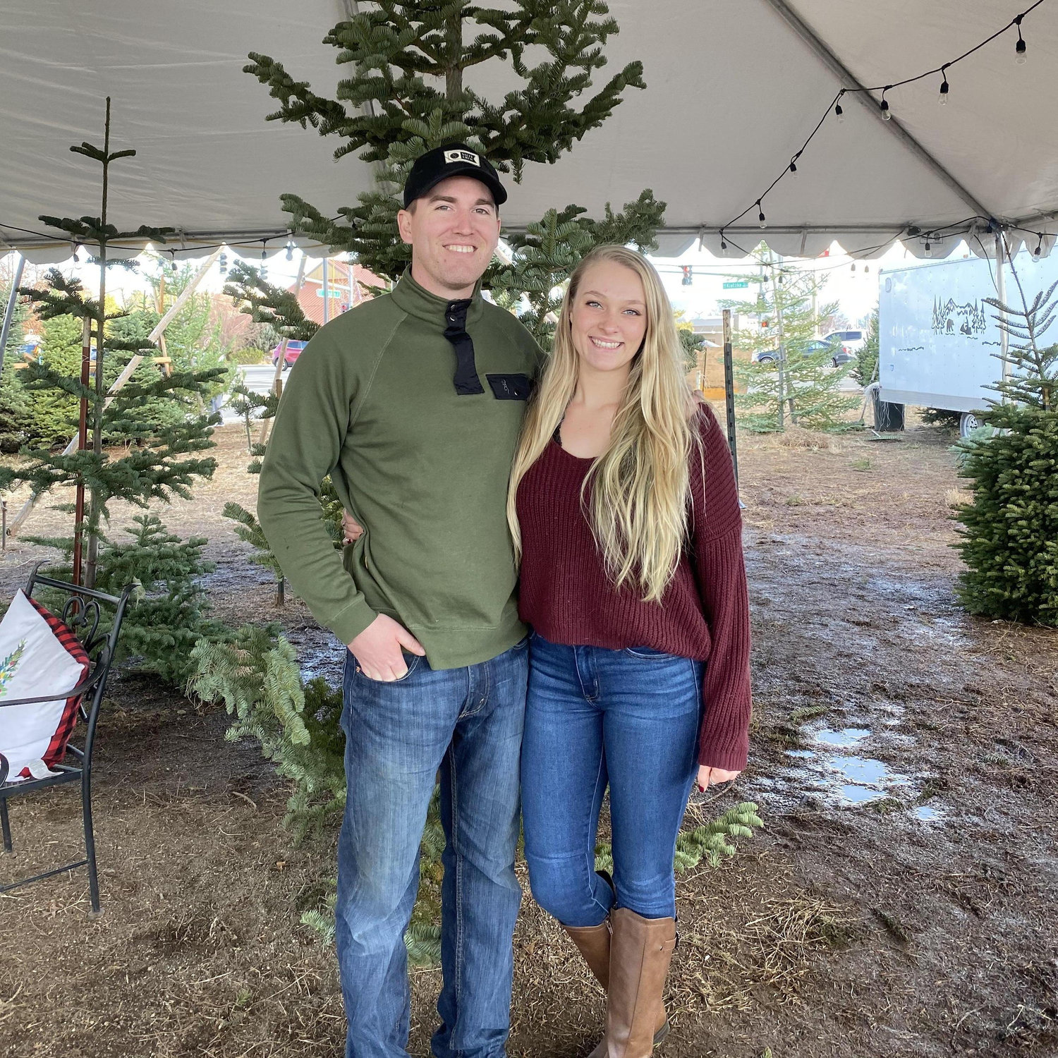 Picking out our first Christmas tree together