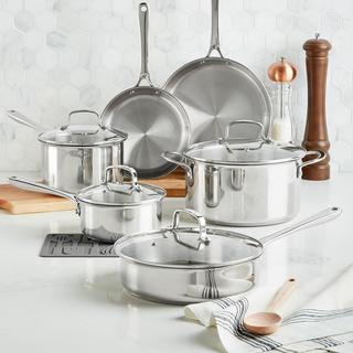 The Cellar - Stainless Steel 11-Piece Cookware Set, Created for Macy's